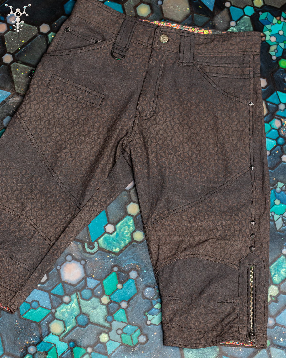 Corsaire Men / Organic Hemp Woven Thick Veg Dye Veg Print - Charcoal SANDSOTIME