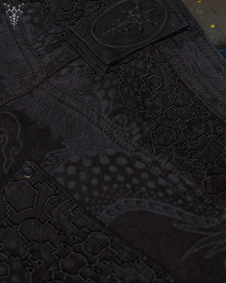 Corsaire Men / Denim Stretchy Digital Embroidey Stonewashed - Black IKARO DRAGONS