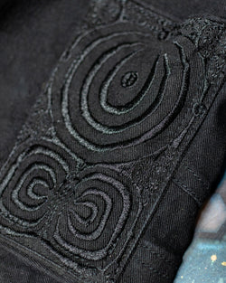 Corsaire Men / Stretchy Denim Digital Embroidery - Black KAMBOZII