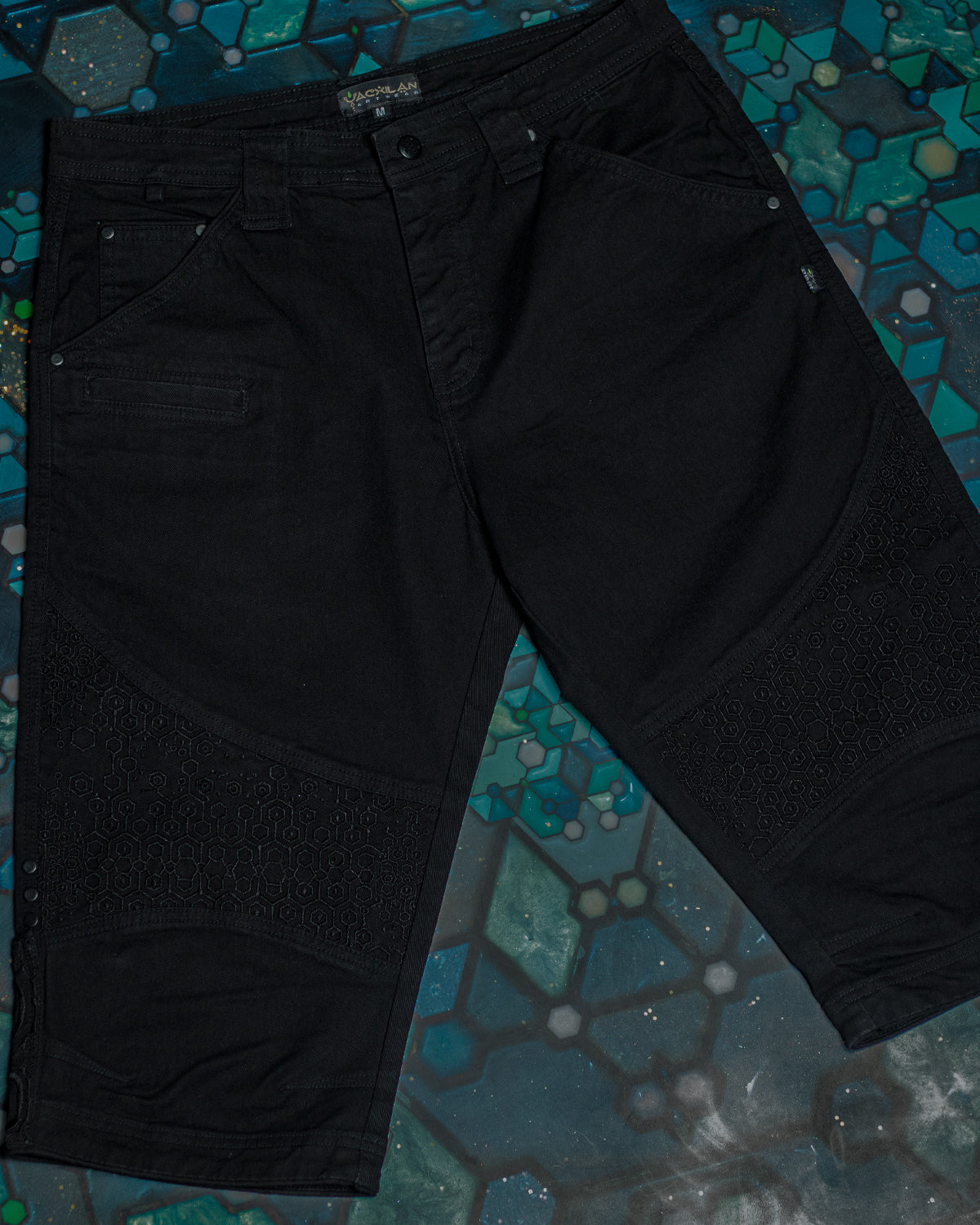Corsaire / Denim Stretchy Digital Embroidey Stonewashed - Black KAMBOZII