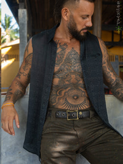 Shirt Men Sleeveless / Organic Bio Farms BAMBOO Strippes - RAGNAROK
