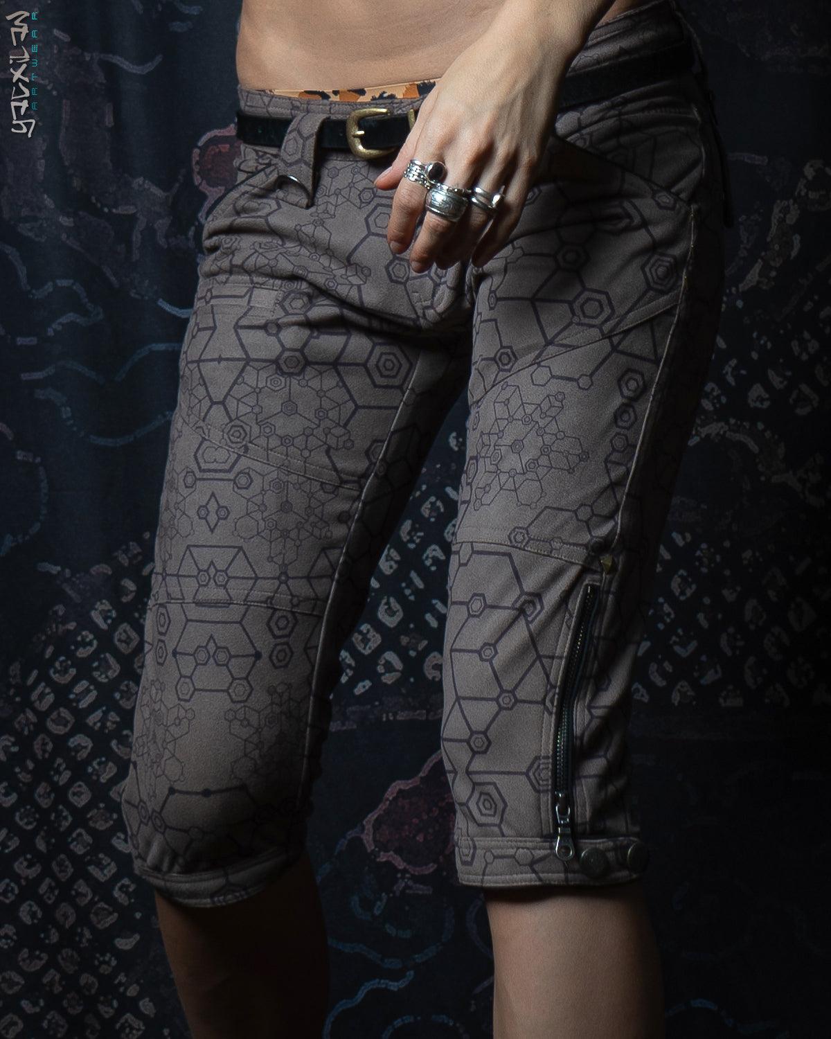 Corsaire Pants Woman / Fake Leather Swede - Grey SHAMANKA - Yacxilan Artwear