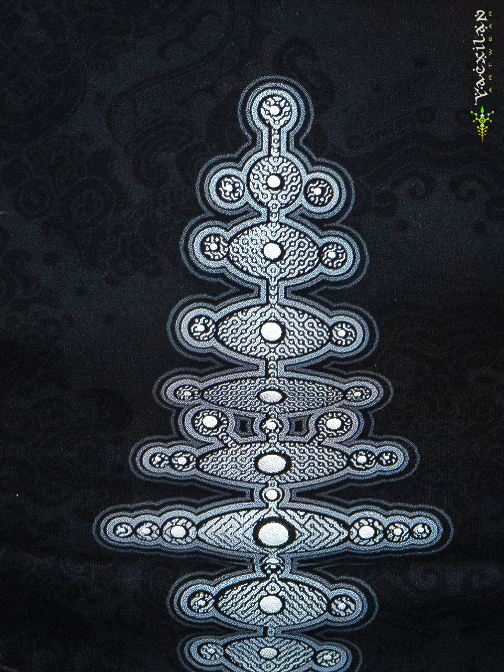 Crop Hoodie Woman / Cotton Fleece - GALACTIK SPINE Mayan Codex