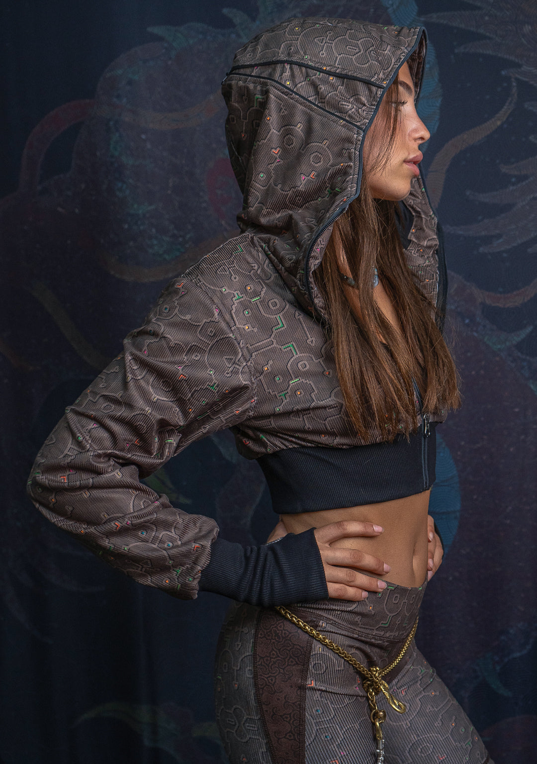 Crop Hoodie Woman / Flatrib - REBIRTH OF IKARO Earth