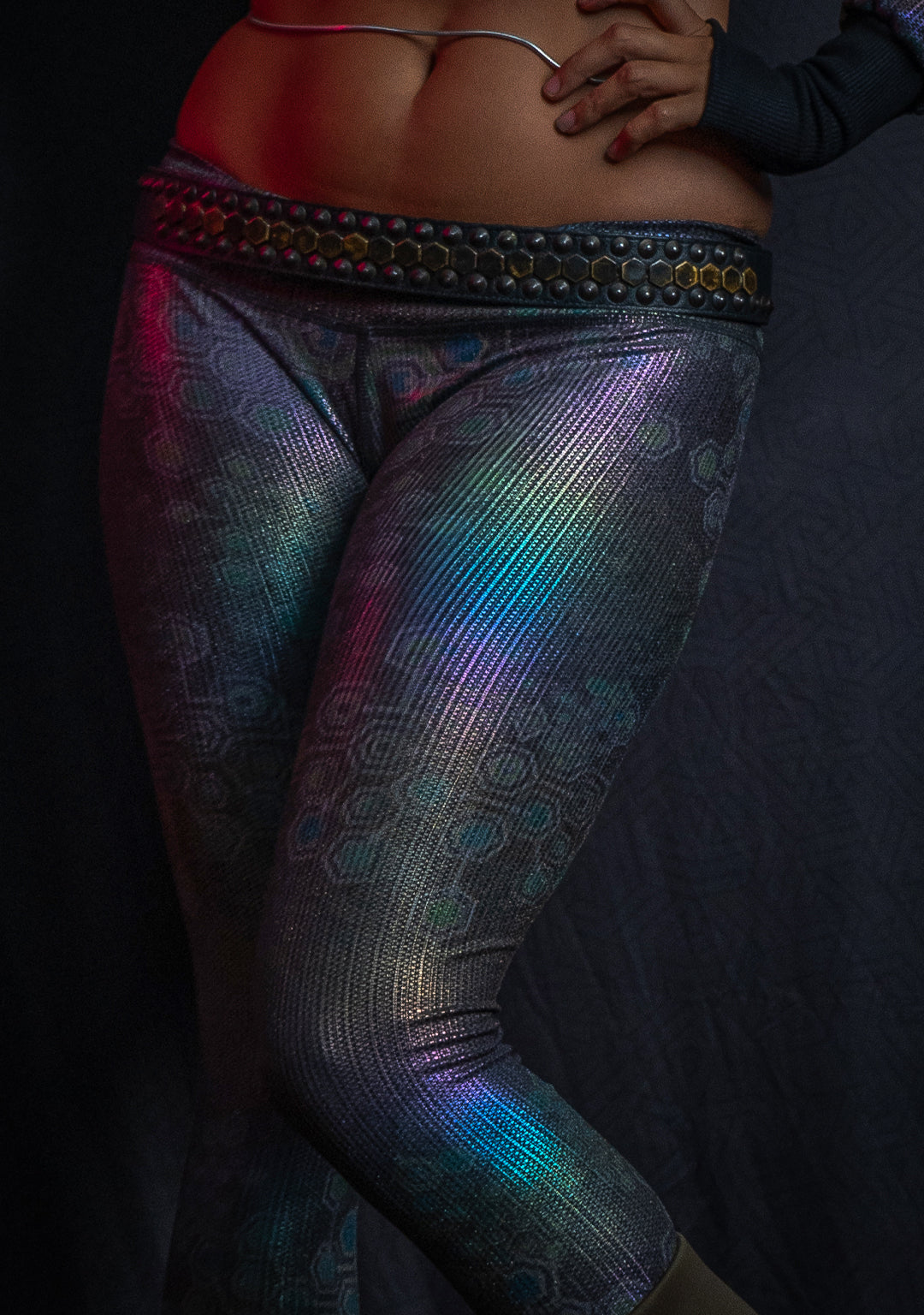 Leggings Capri / Holographic Rainbow Dots Flatrib - MYCELIUM