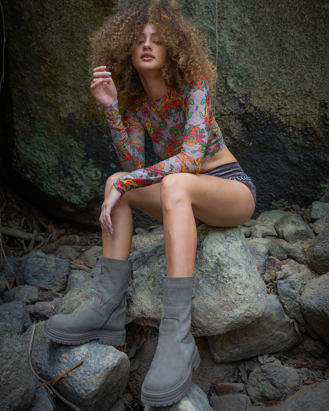 Crop Top Longsleeves / Soft Mesh - PAKALS GOLD