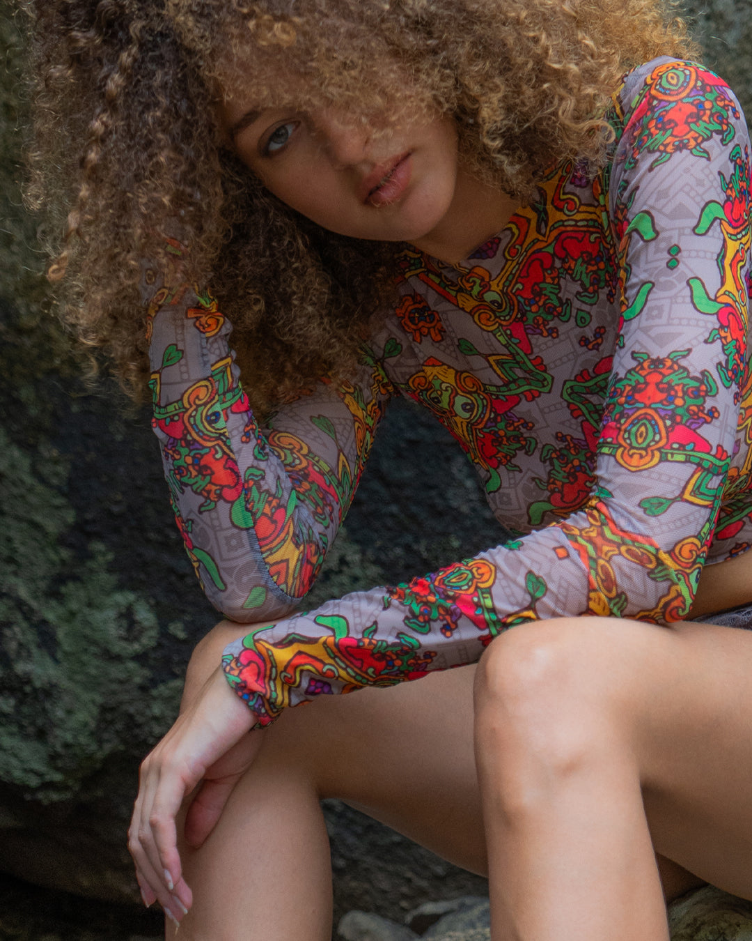 Crop Top Longsleeves / Soft Mesh - PAKALS GOLD