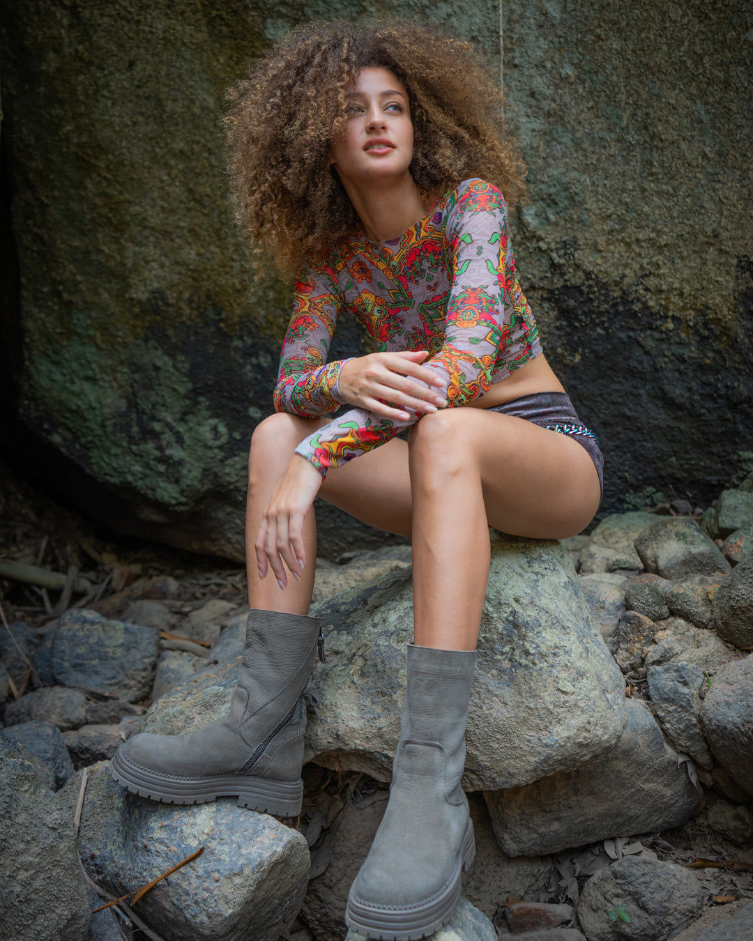 Crop Top Longsleeves / Soft Mesh - PAKALS GOLD