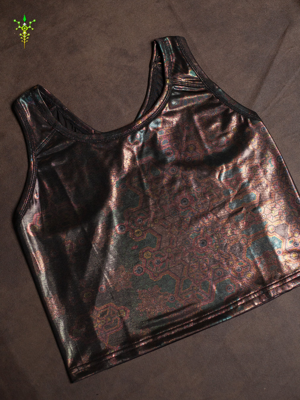 Woman Crop Top / Holographic Licra - Copper ATLANTHEON New