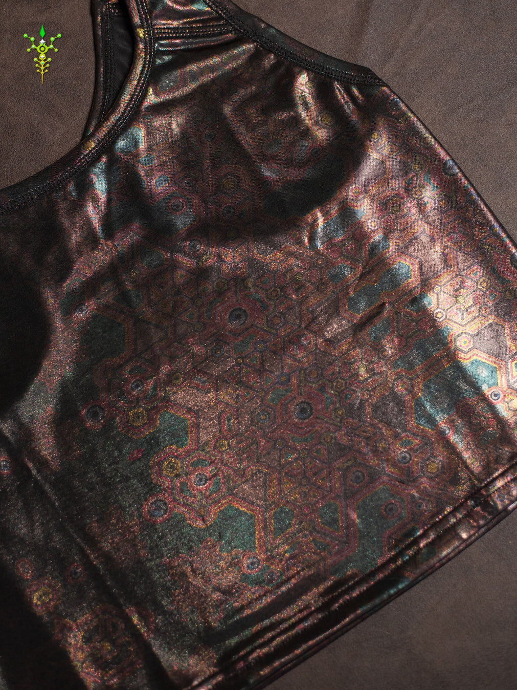 Woman Crop Top / Holographic Licra - Copper ATLANTHEON New