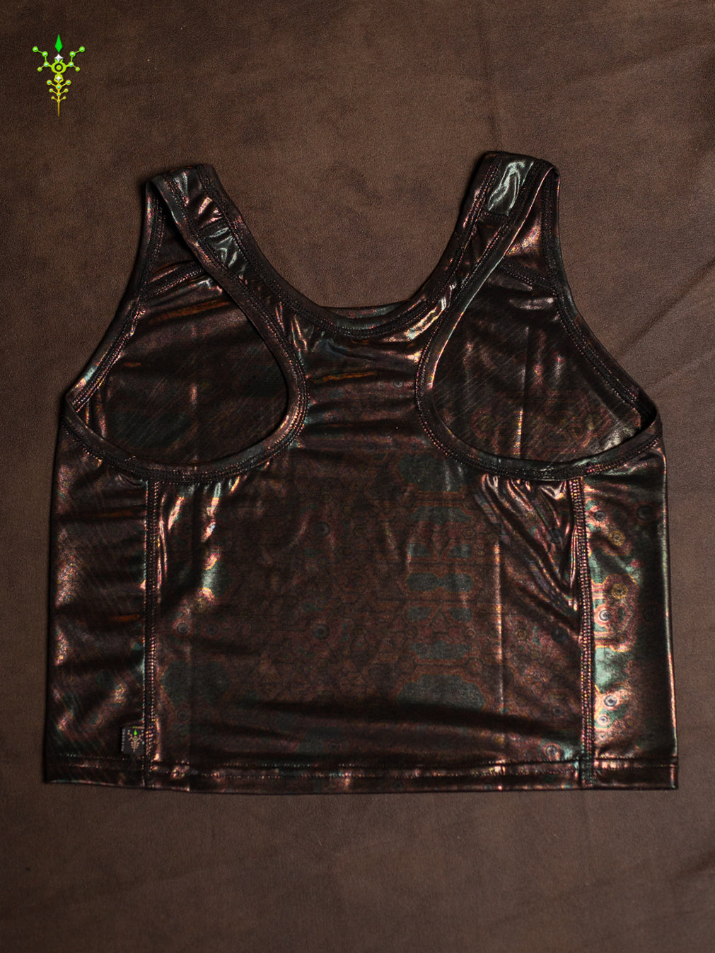 Woman Crop Top / Holographic Licra - Copper ATLANTHEON New