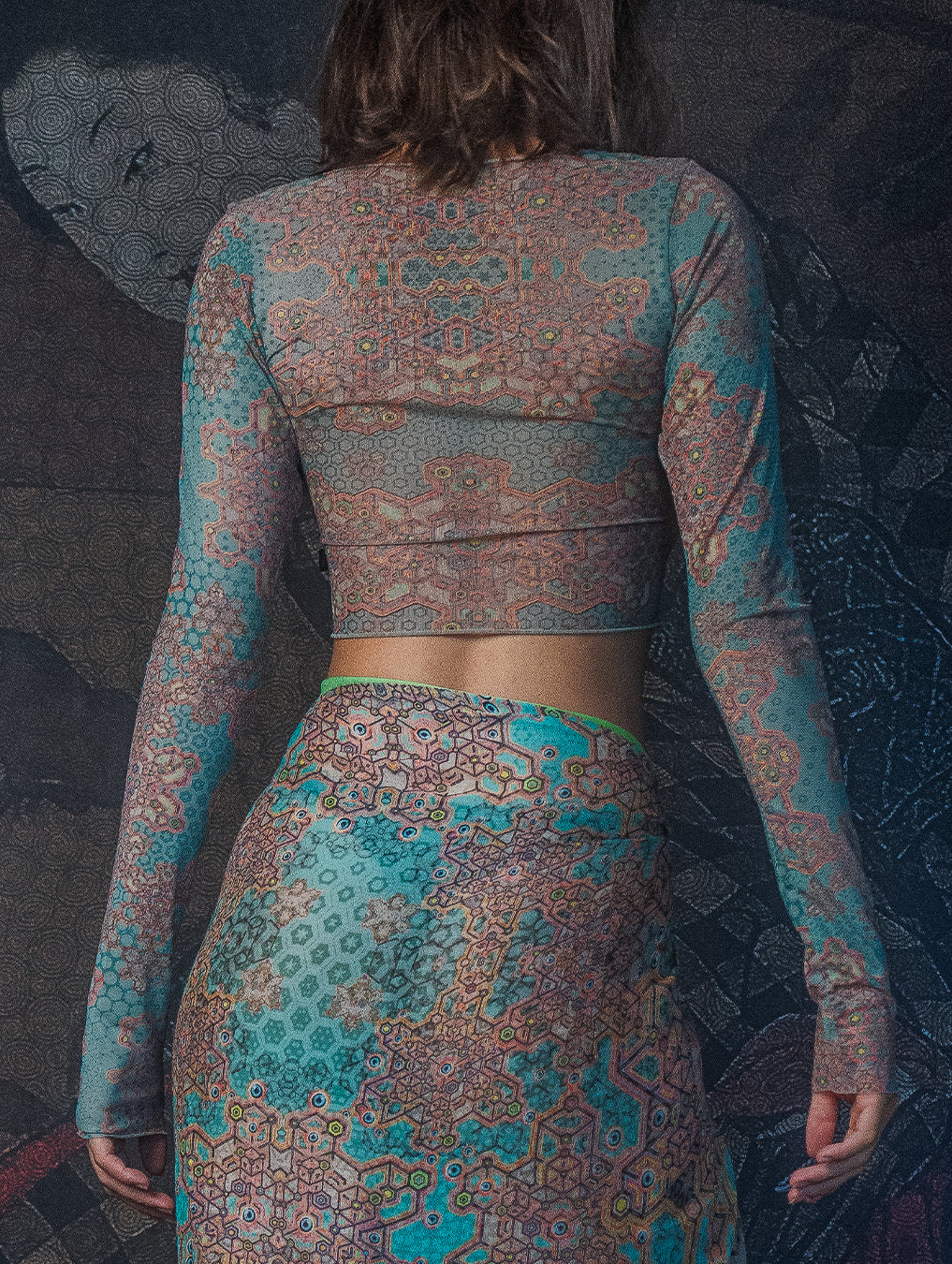 Crop-Top Longsleeve / Soft Mesh - ATLANTHEON White ARAKIS