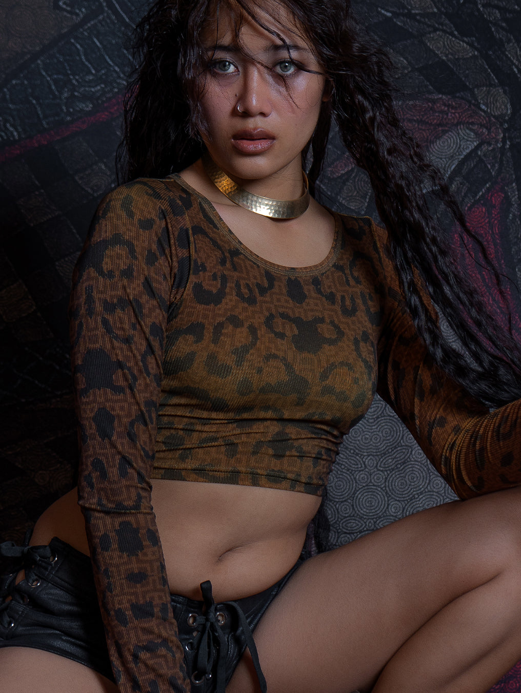 Crop-Top Longsleeve / Flatrib - LEOPARDUS