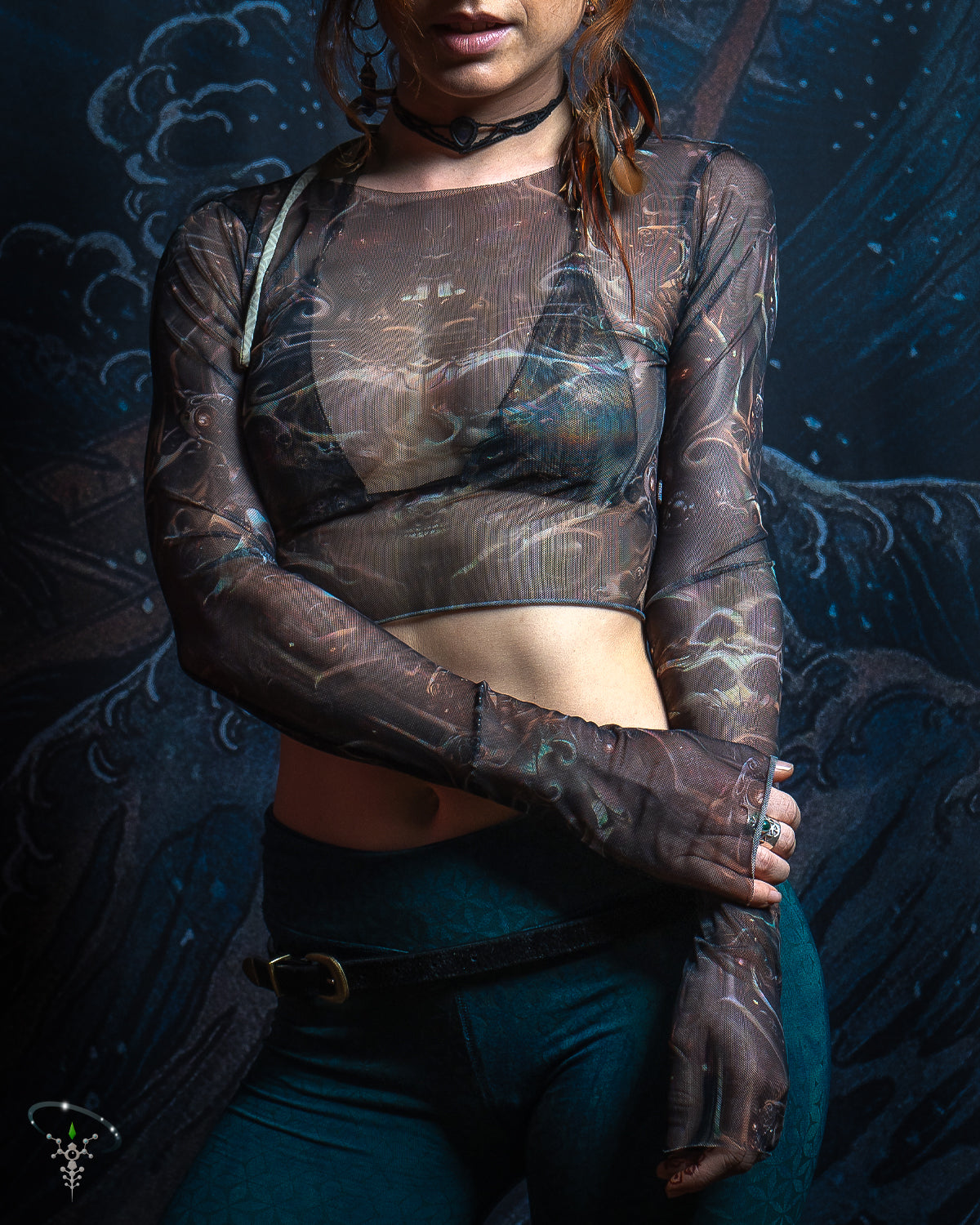 Crop-Top Longsleeve / Soft Mesh - SKULLOHOLIC