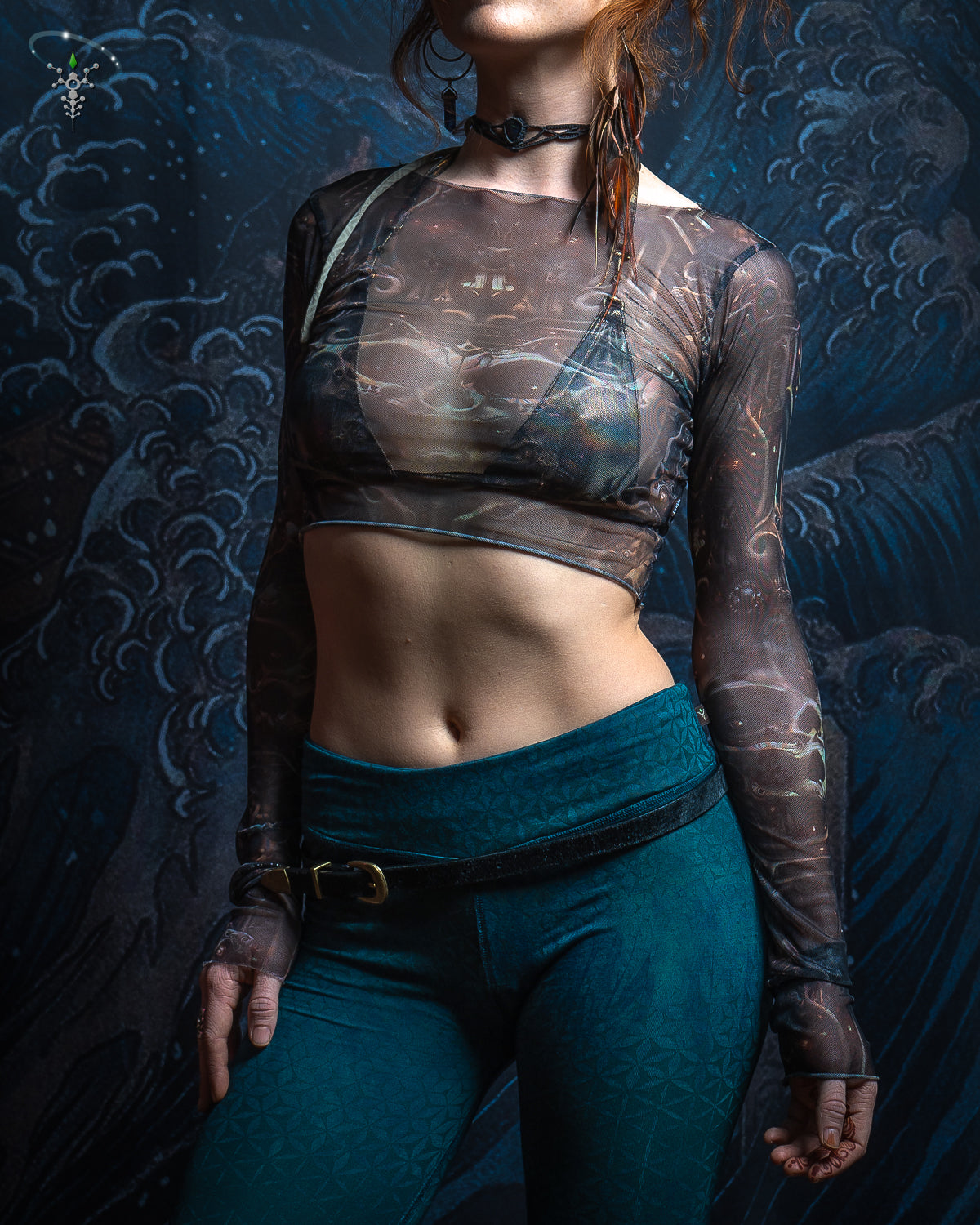 Crop-Top Longsleeve / Soft Mesh - SKULLOHOLIC