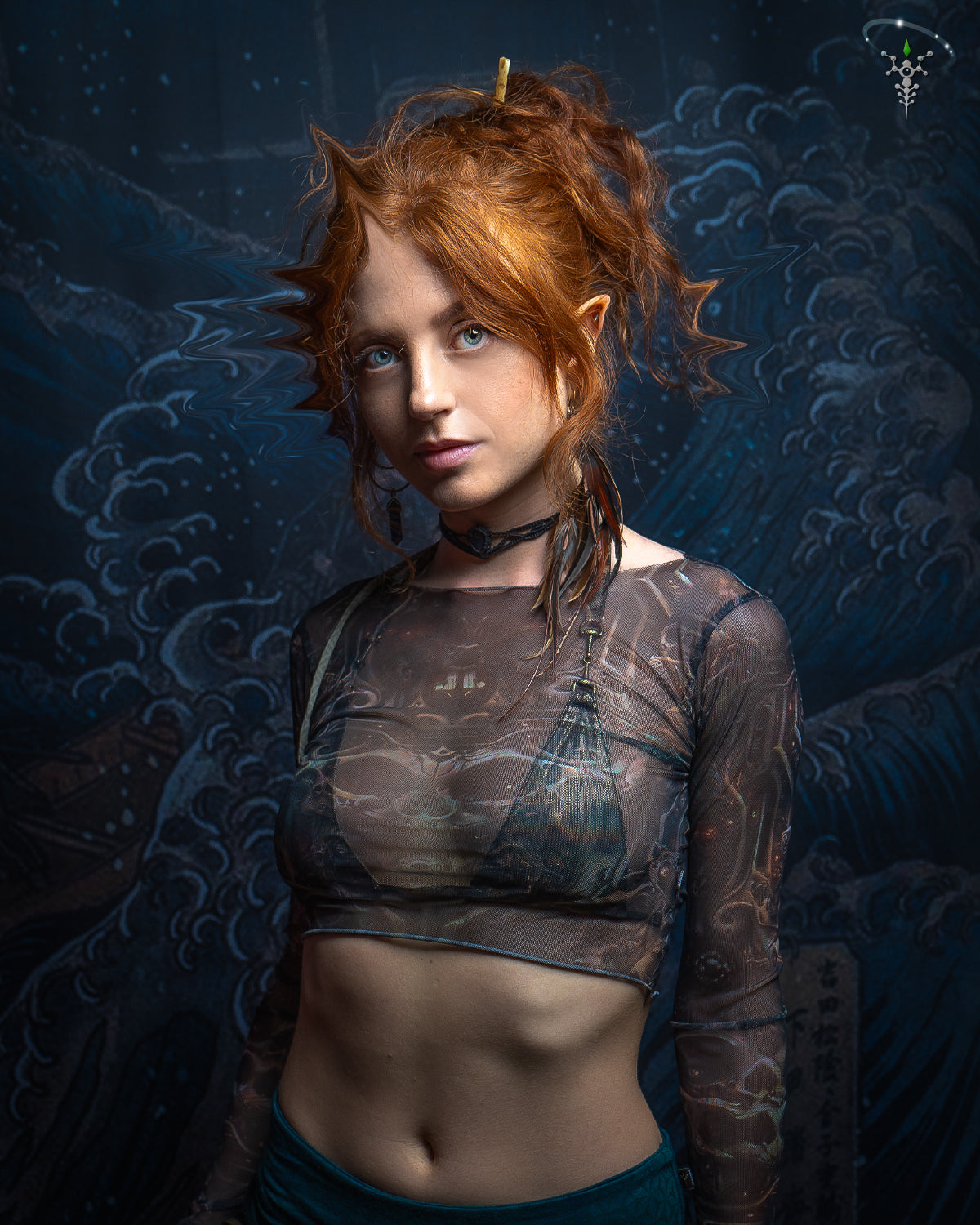 Crop-Top Longsleeve / Soft Mesh - SKULLOHOLIC