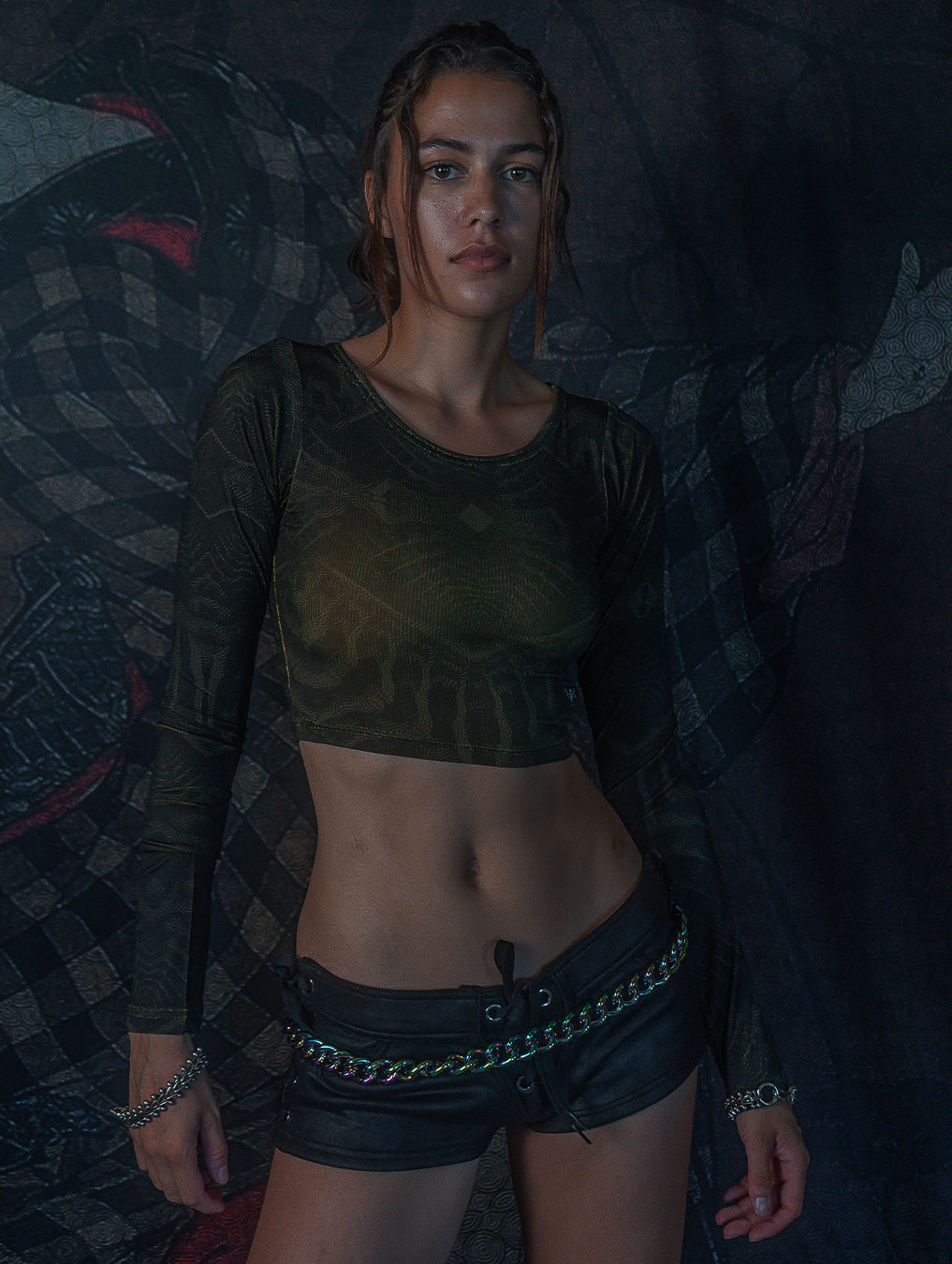 Crop-Top Longsleeve / Flatrib - SANDOKAN LAVA