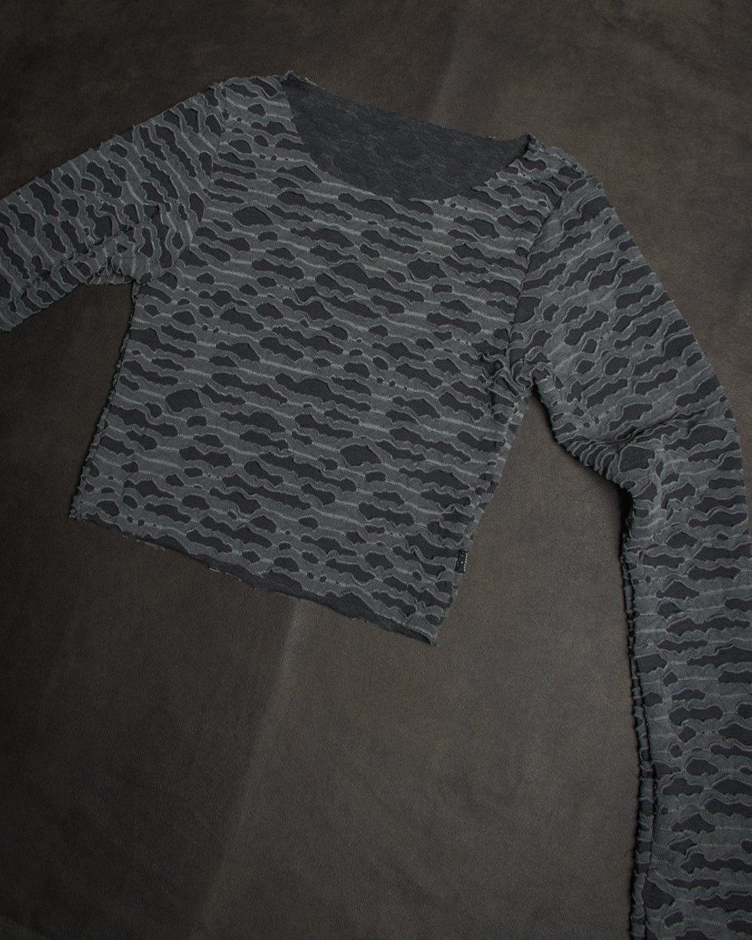 Crop-Top Longsleeve / TrashPunk Knits - ASHES