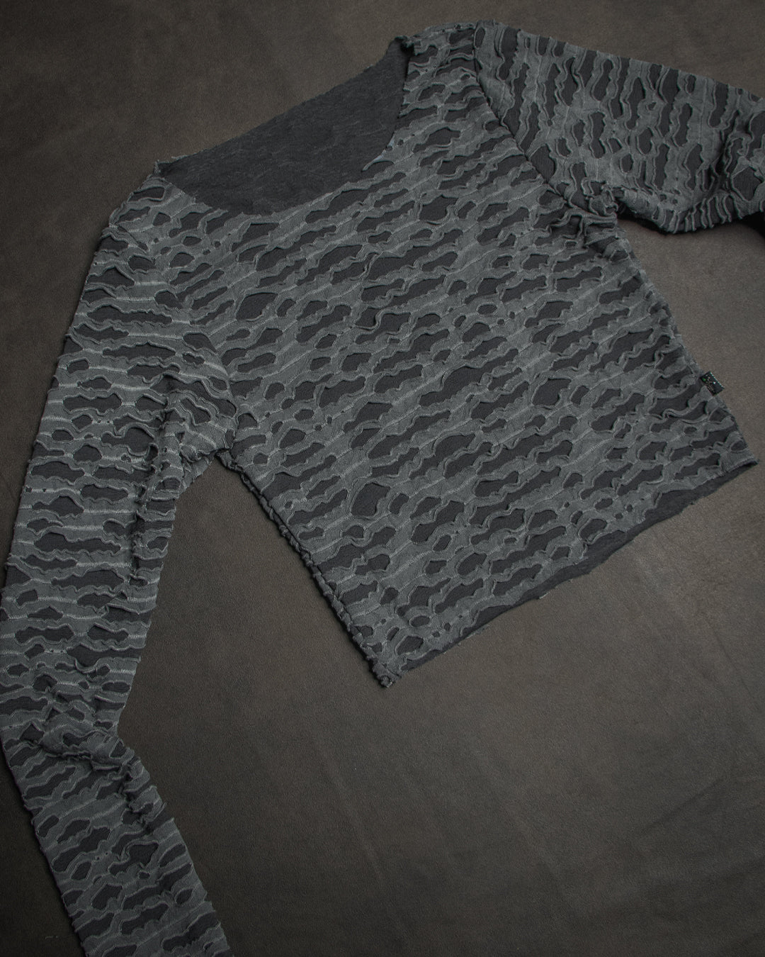 Crop-Top Longsleeve / TrashPunk Knits - ASHES