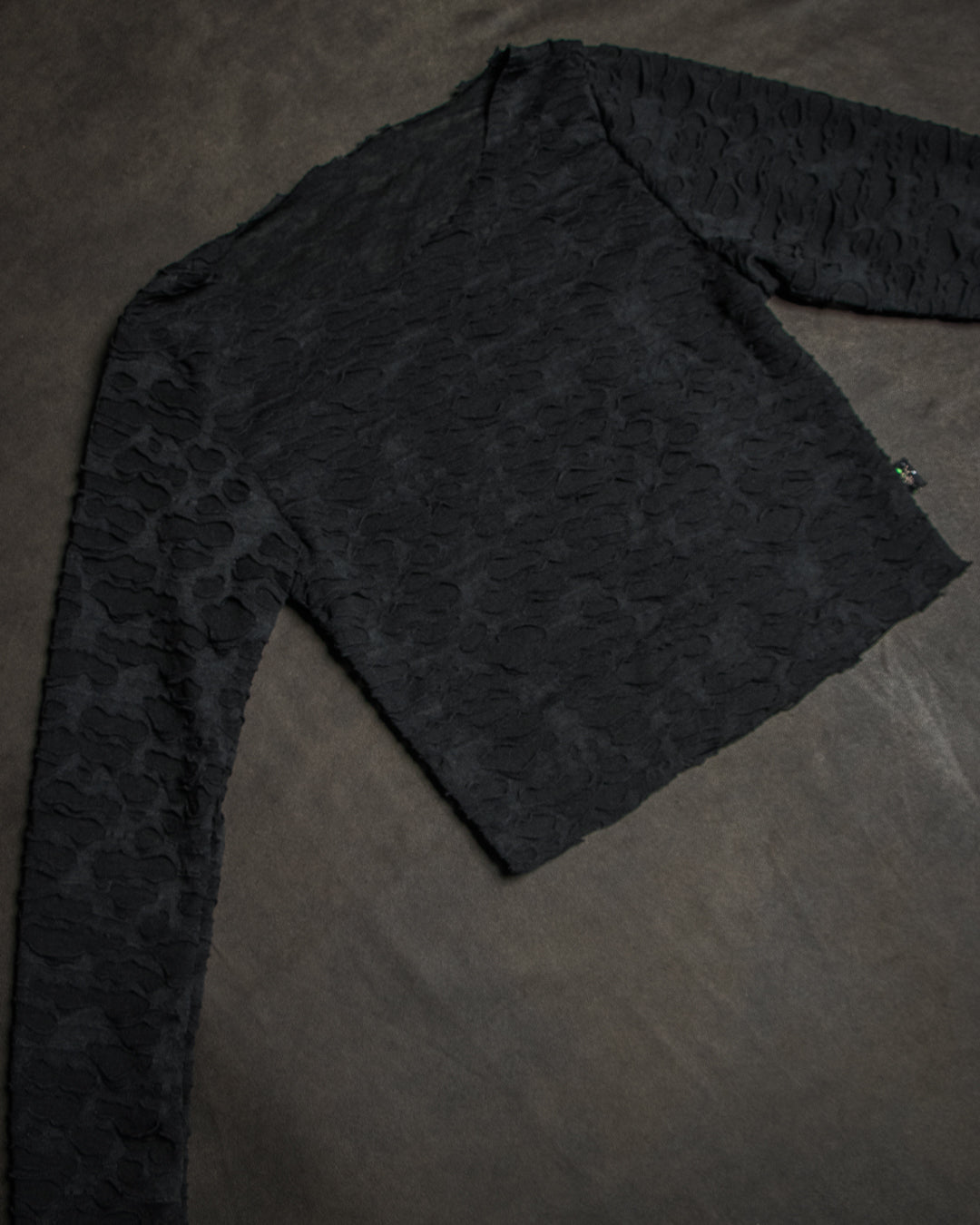 Crop-Top Longsleeve / TrashPunk Knits - BLAK