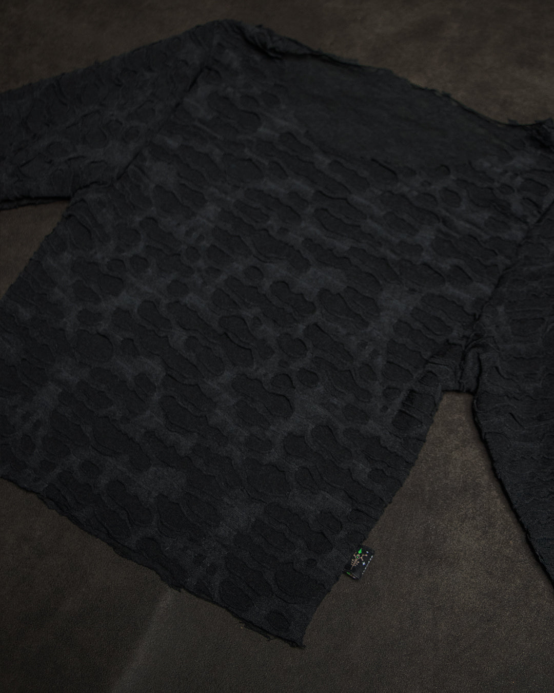 Crop-Top Longsleeve / TrashPunk Knits - BLAK