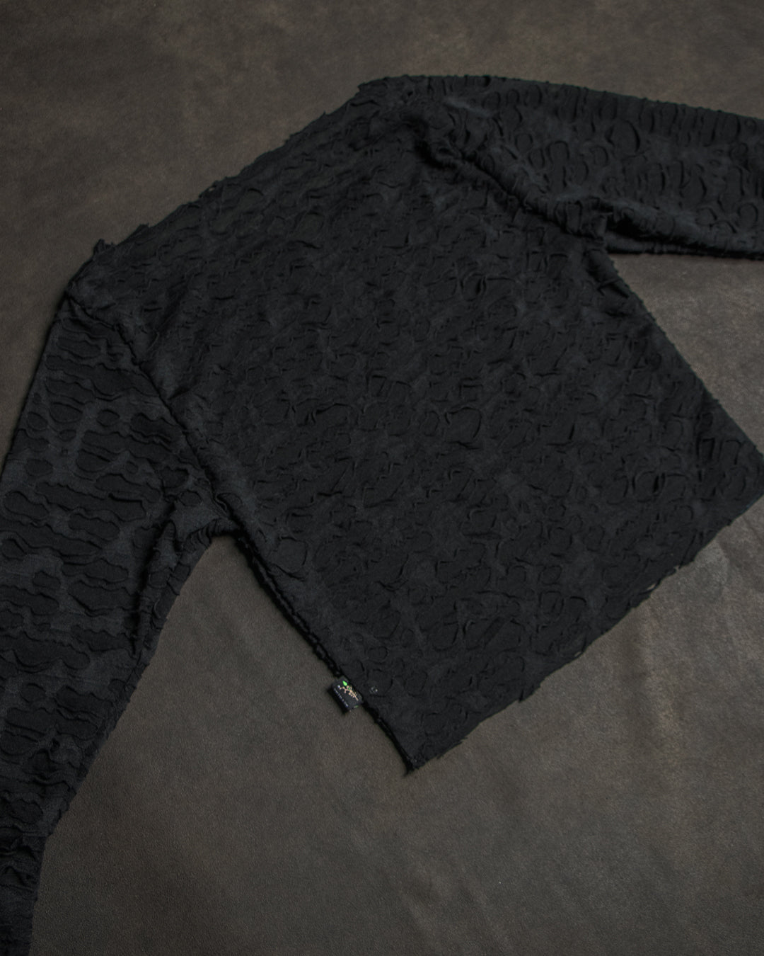 Crop-Top Longsleeve / TrashPunk Knits - BLAK