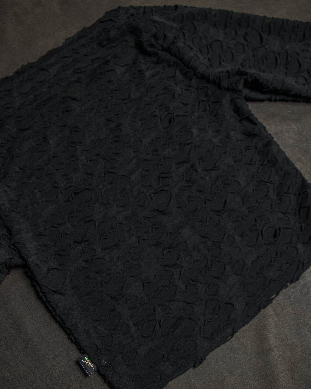 Crop-Top Longsleeve / TrashPunk Knits - BLAK