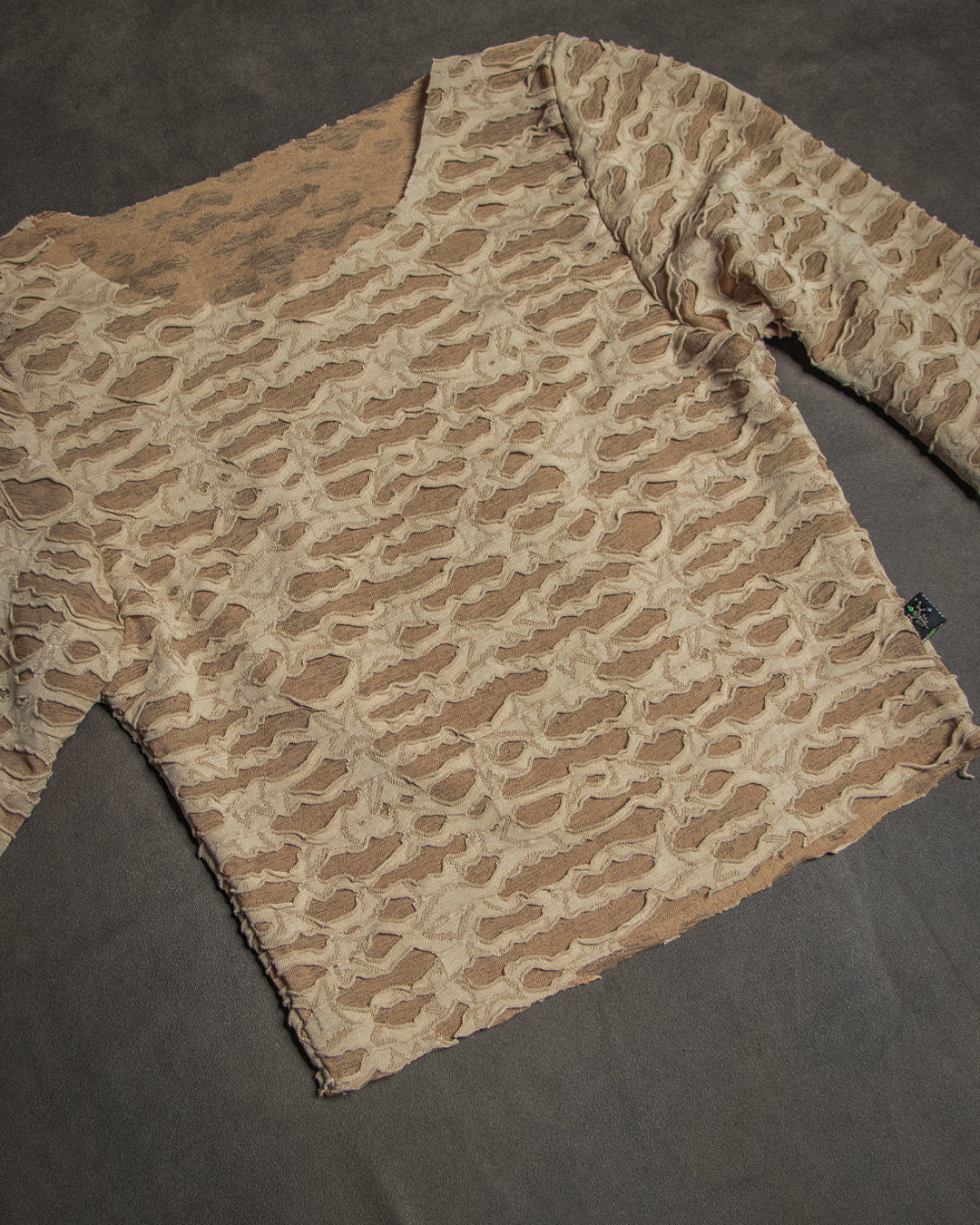 Crop-Top Longsleeve / TrashPunk Knits - DESERT