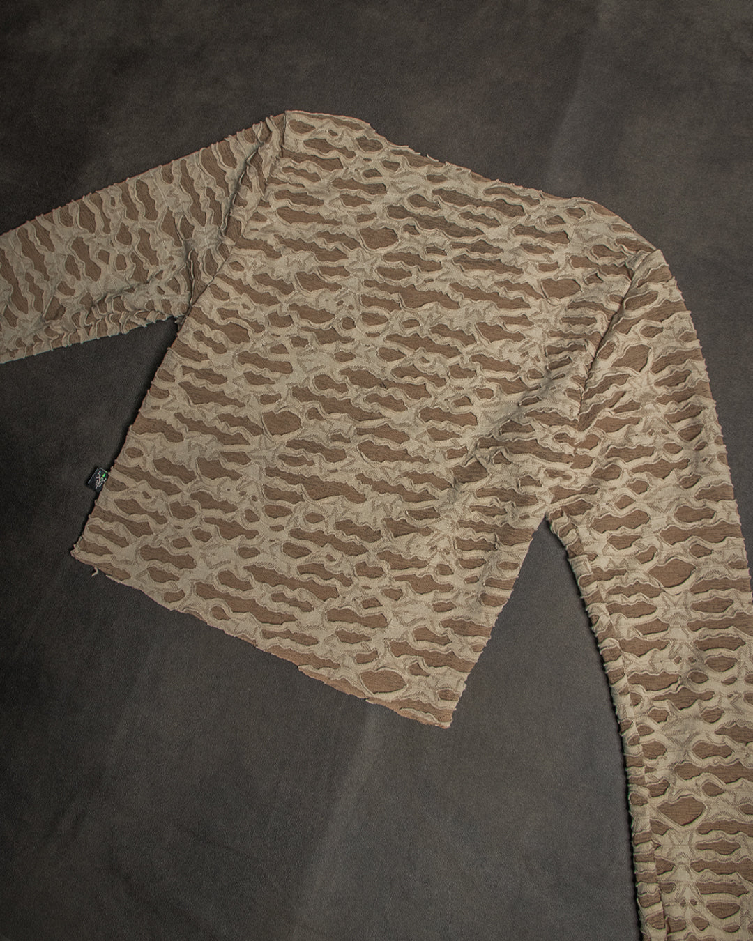 Crop-Top Longsleeve / TrashPunk Knits - DESERT