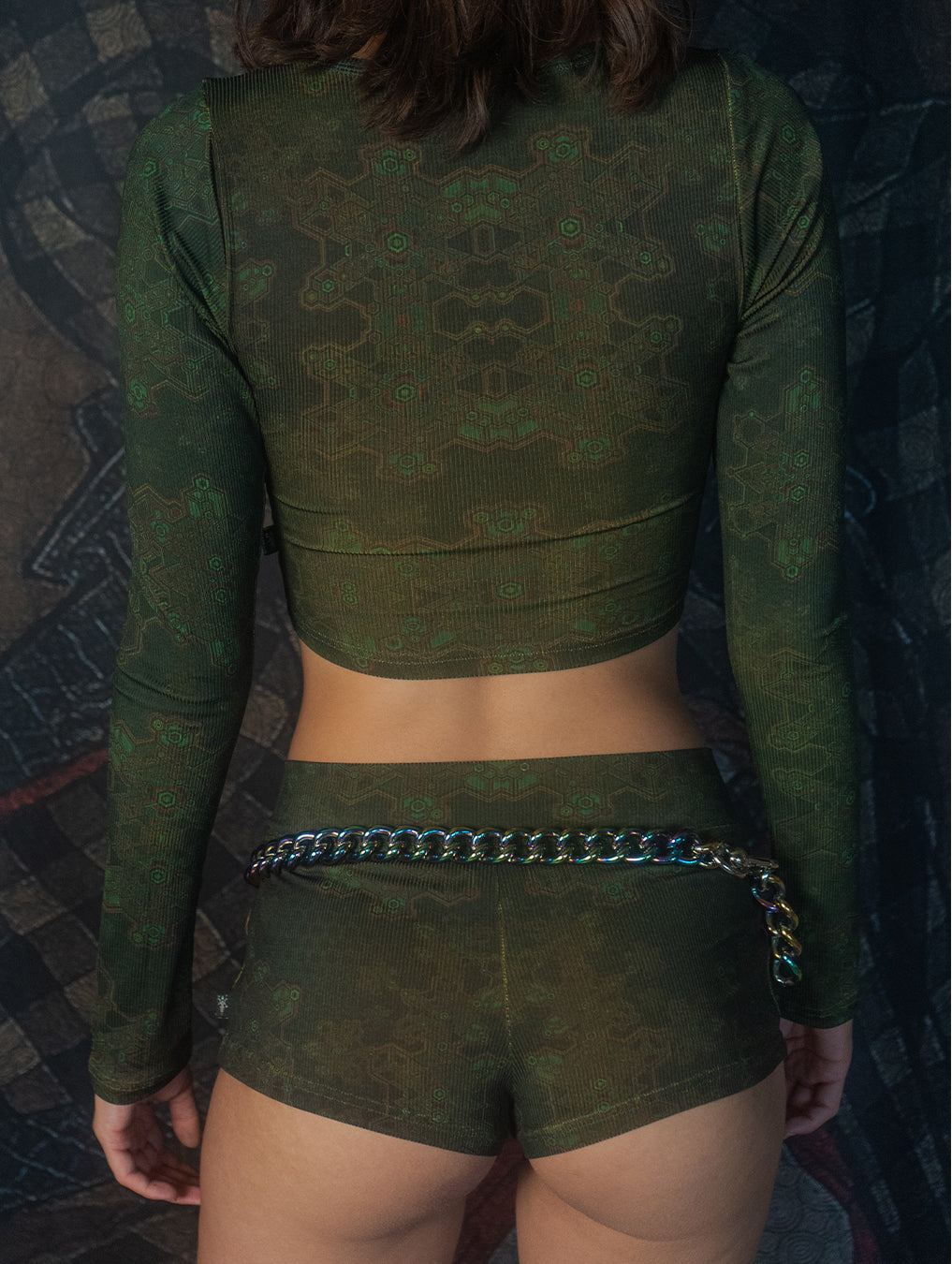 Crop-Top Longsleeve / Flatrib - ATLANTHEON MOSS