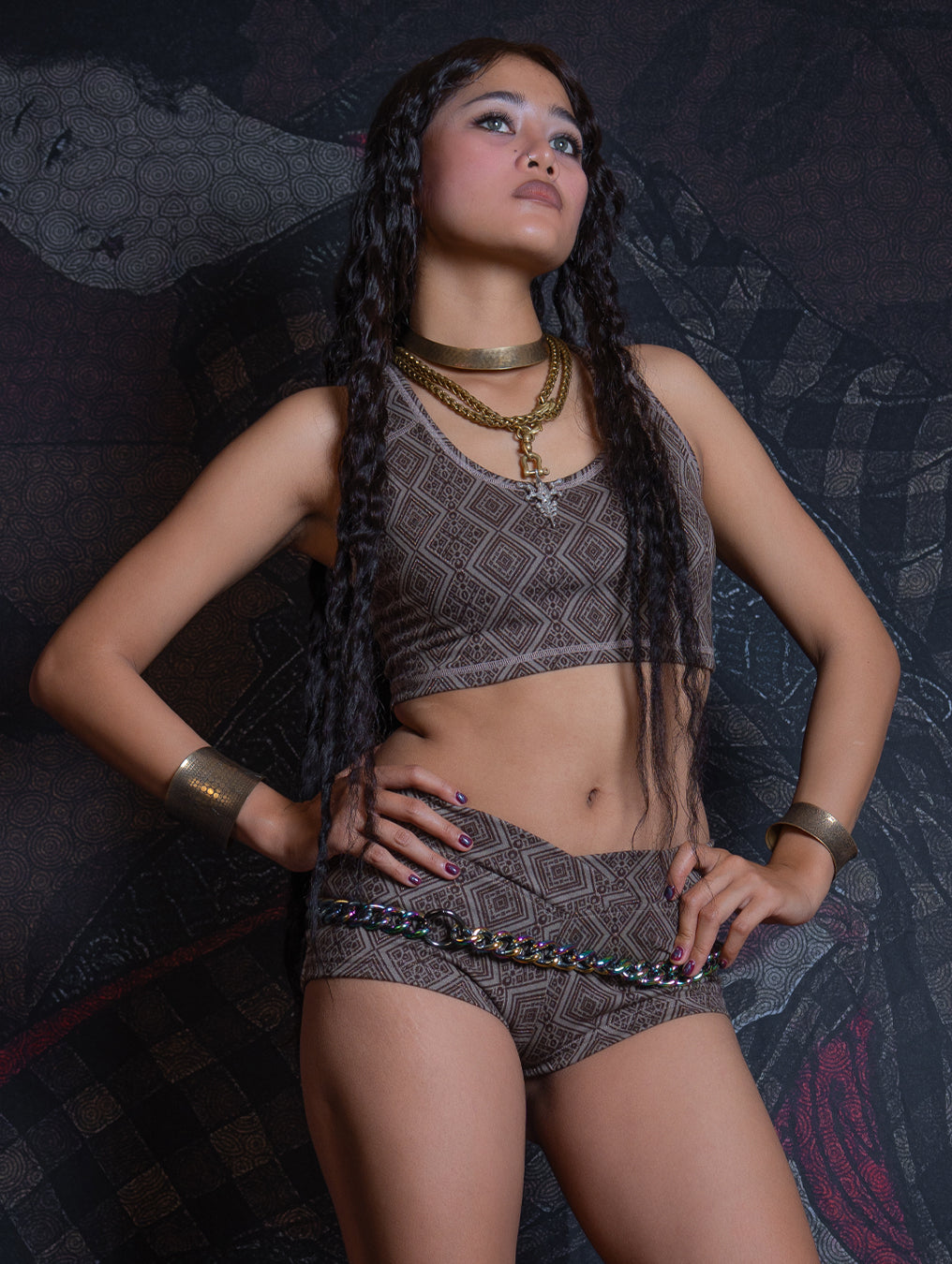 Shorties Fitted / Woven Knits - TRIBAL WALNUT
