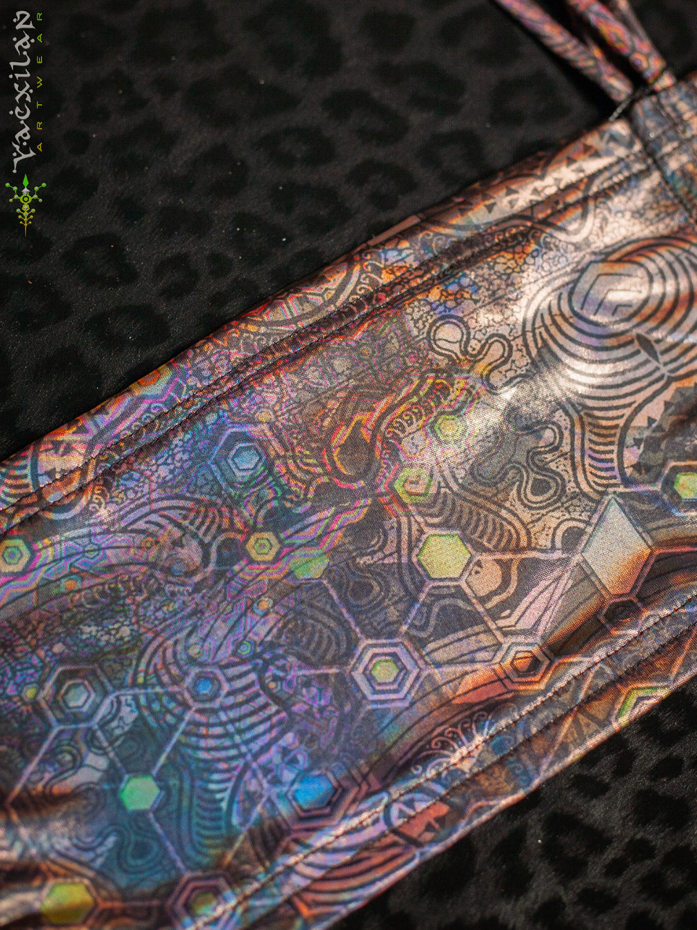 Crop Top Simple / Holographic Peach Licra - PSYCHEDELIKA GALACTIKA