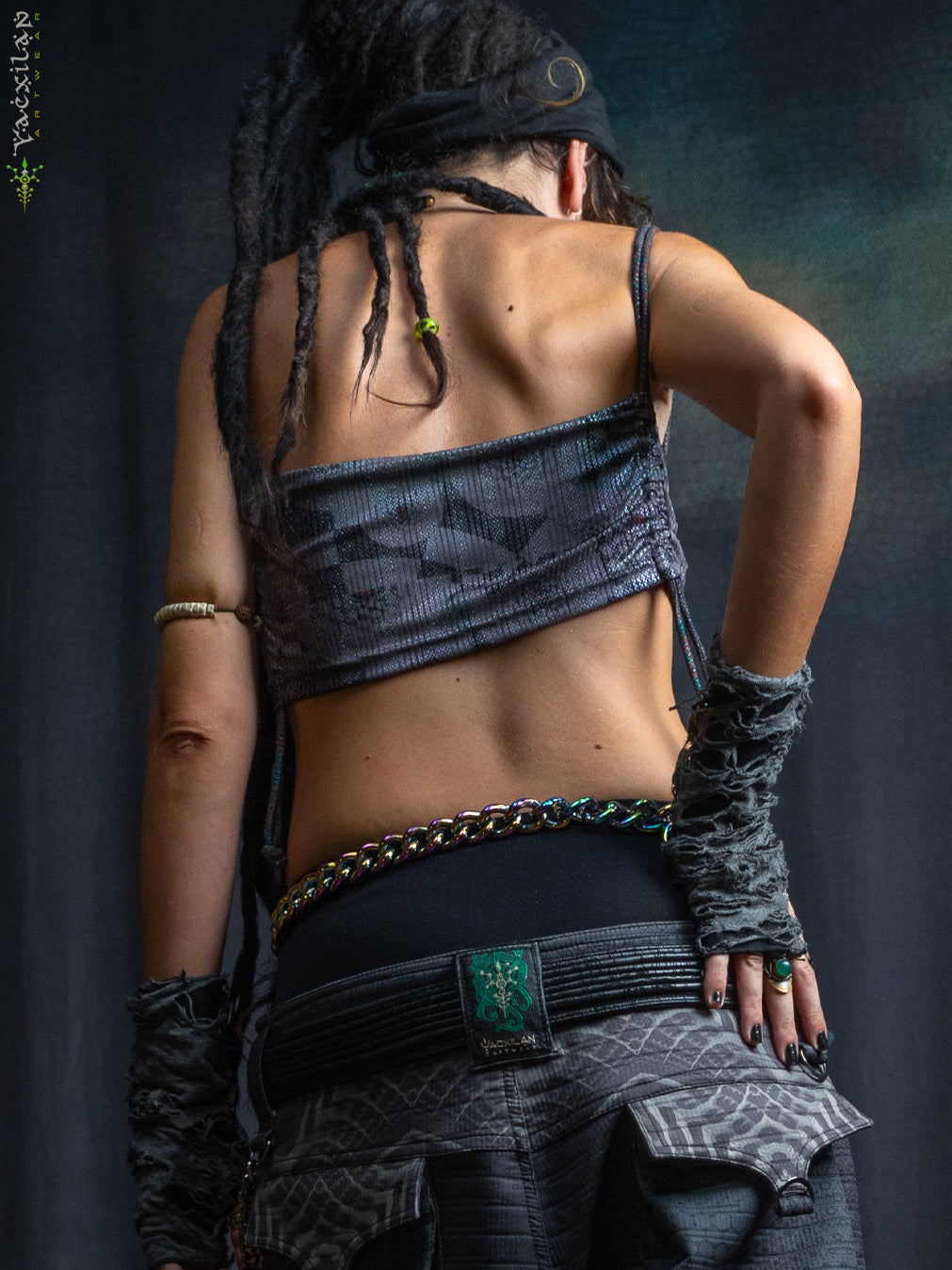 Crop Top Simple / Holographic Rainbow Dots Flatrib - MATZOKIO