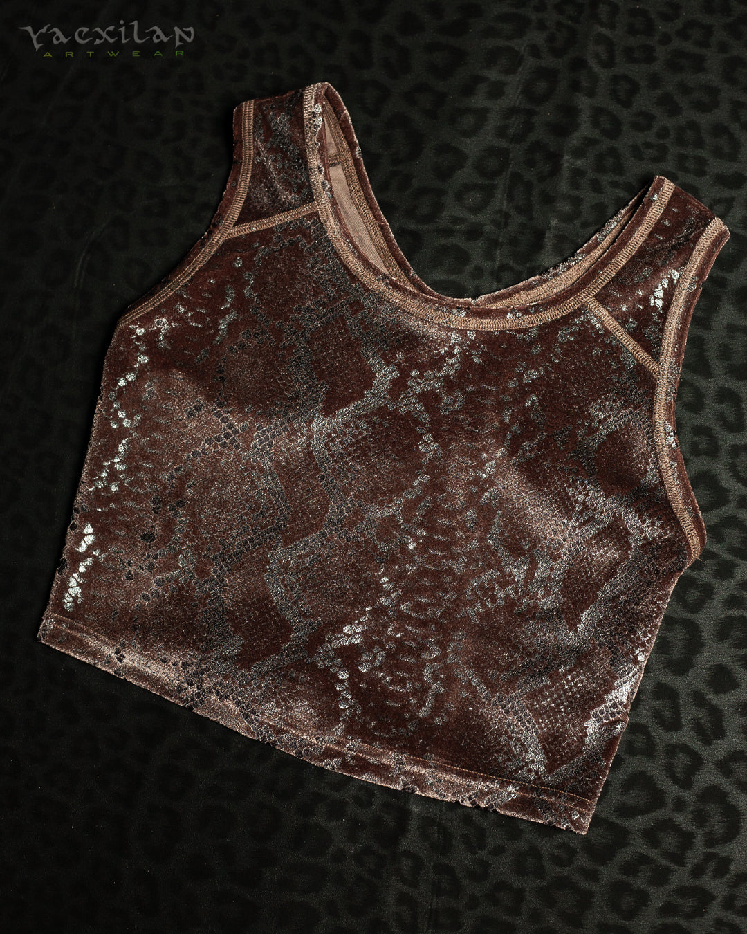 Crop-Top Simple / Velvet Kobra - SEPIA