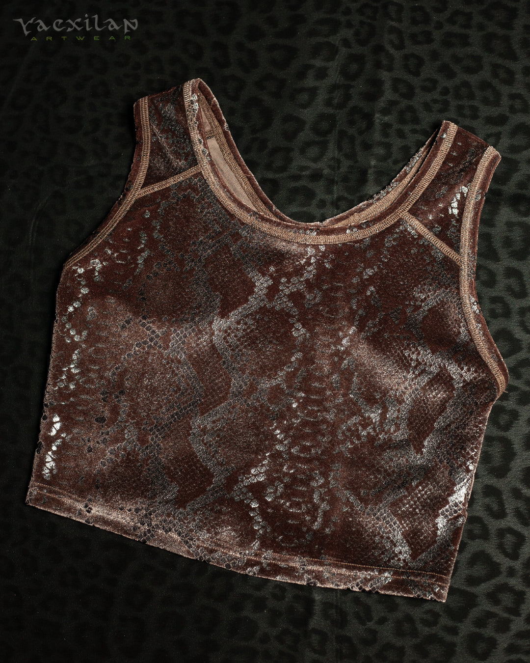 Crop-Top Simple / Velvet Kobra - SEPIA