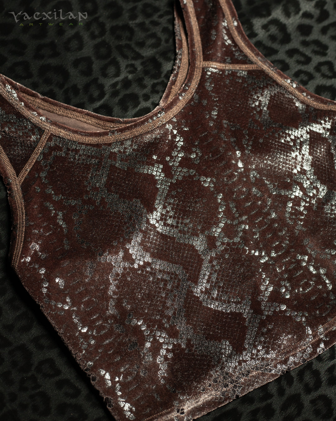 Crop-Top Simple / Velvet Kobra - SEPIA