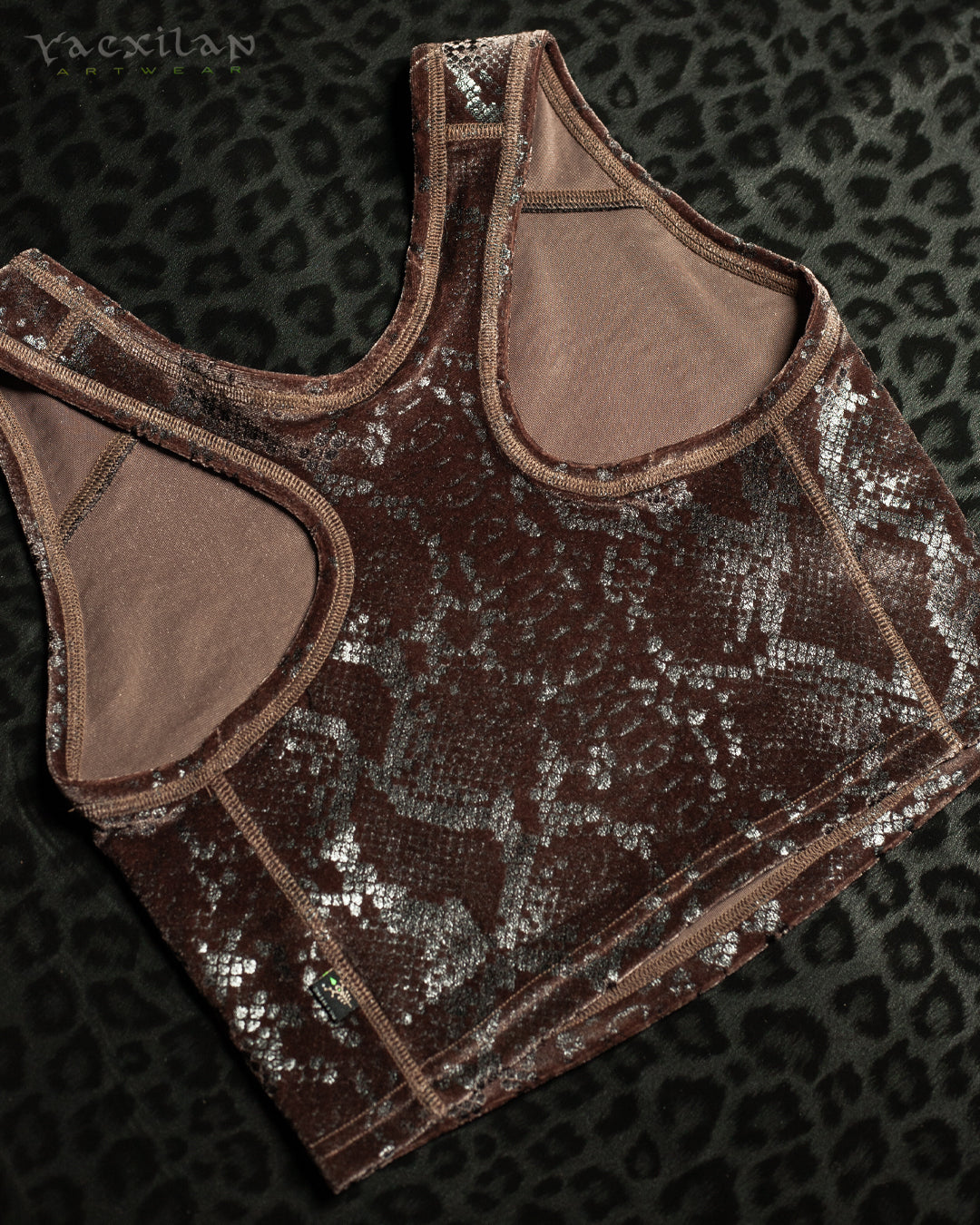 Crop-Top Simple / Velvet Kobra - SEPIA