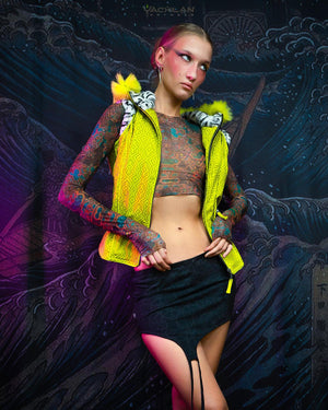Jacket Sleeveless Woman / Waterproof Rabbit Fur Lining - Yellow PERSIAN