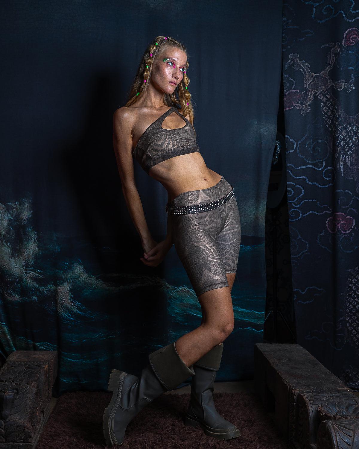 Crop Drop & Short Legging Set / Knits - Copper SANDOKAN - Yacxilan Artwear