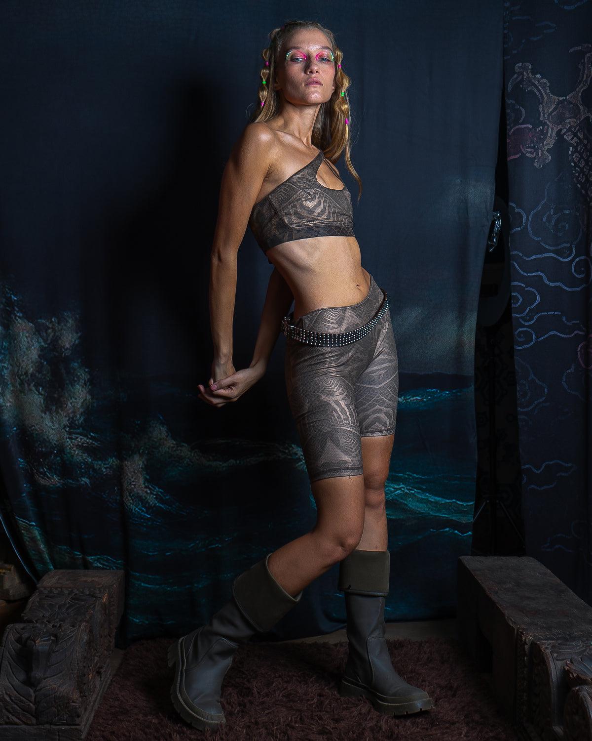 Crop Drop & Short Legging Set  / Knits - Copper SANDOKAN Yacxilan Artwear