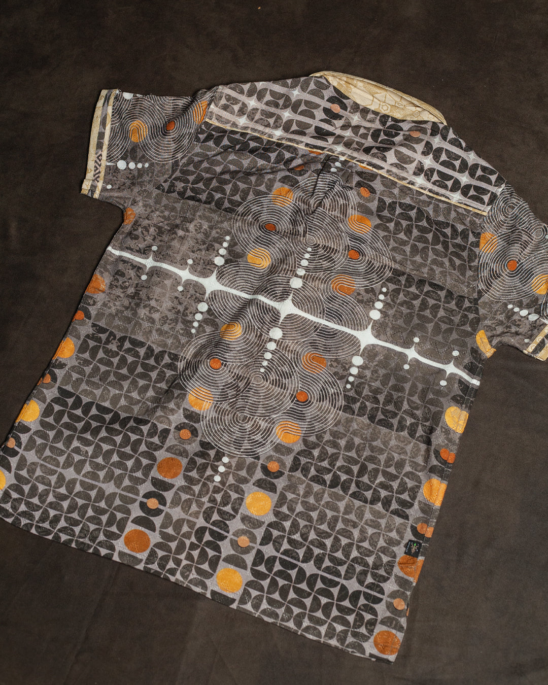 Shirt Men Half Sleeves / Organic Bio Farms Linen Jaquard - KINGCACAO Shamanka