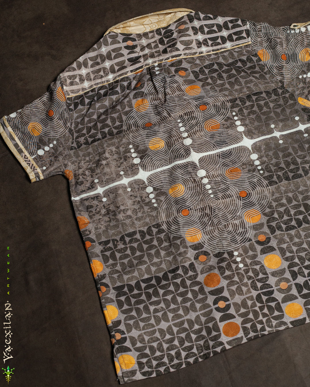 Shirt Men Half Sleeves / Organic Bio Farms Linen Jaquard - KINGCACAO Shamanka