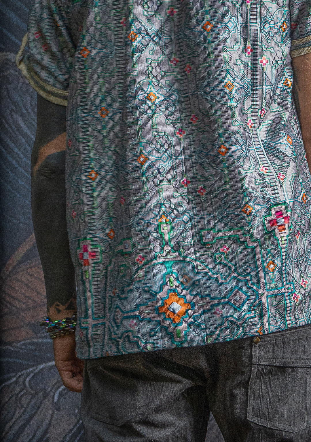 Shirt Men DOLCE Half Sleeves / Lace Cream Border - HUIRRARIKA