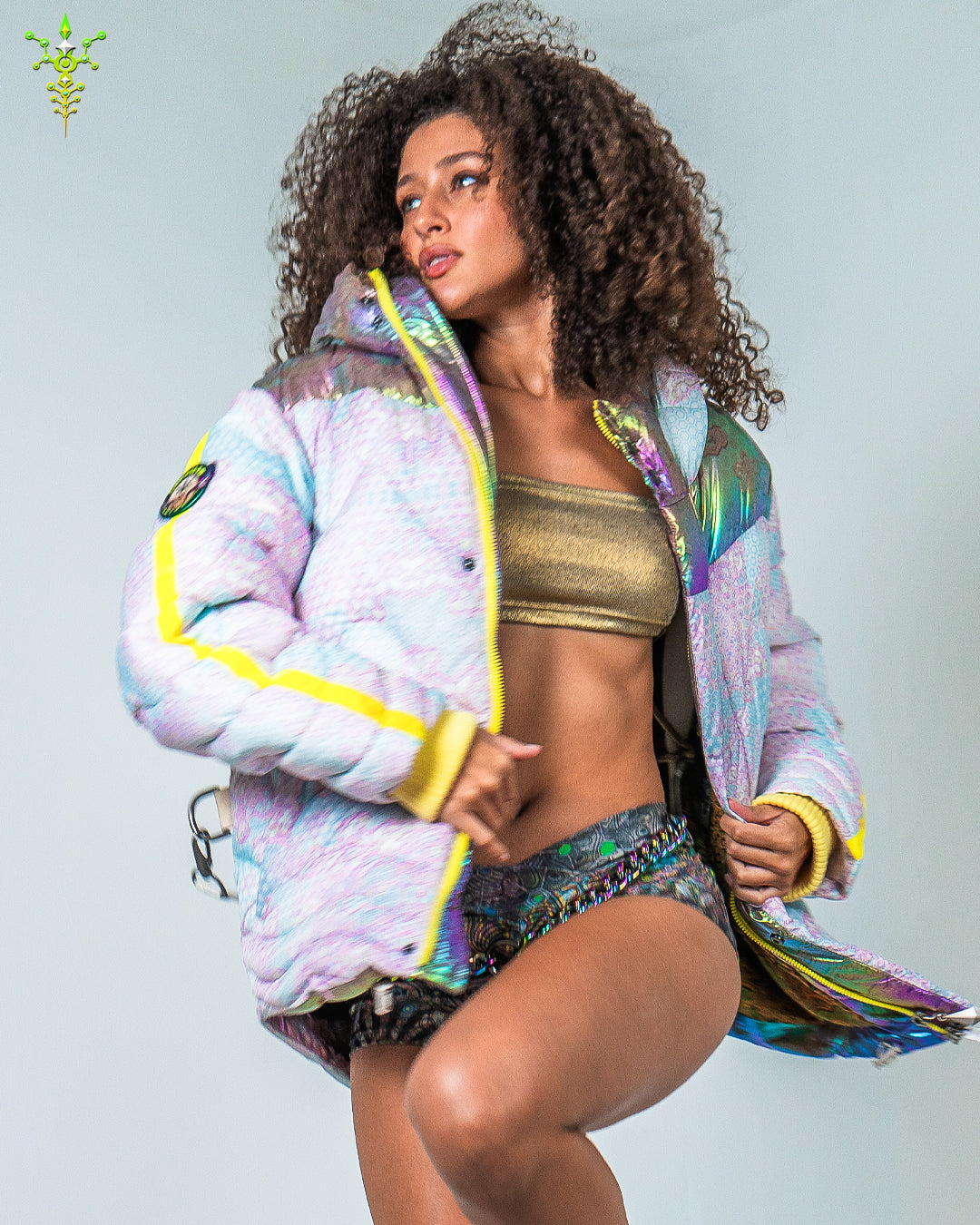 Down Jacket Woman & Pakpak / Nylon (Glow in the Dark) - GALACTIK NIRVANA