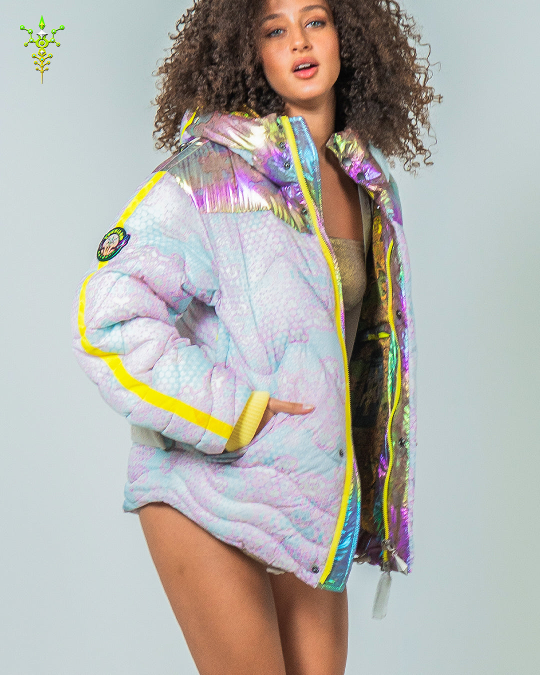Down Jacket Woman & Pakpak / Nylon (Glow in the Dark) - GALACTIK NIRVANA