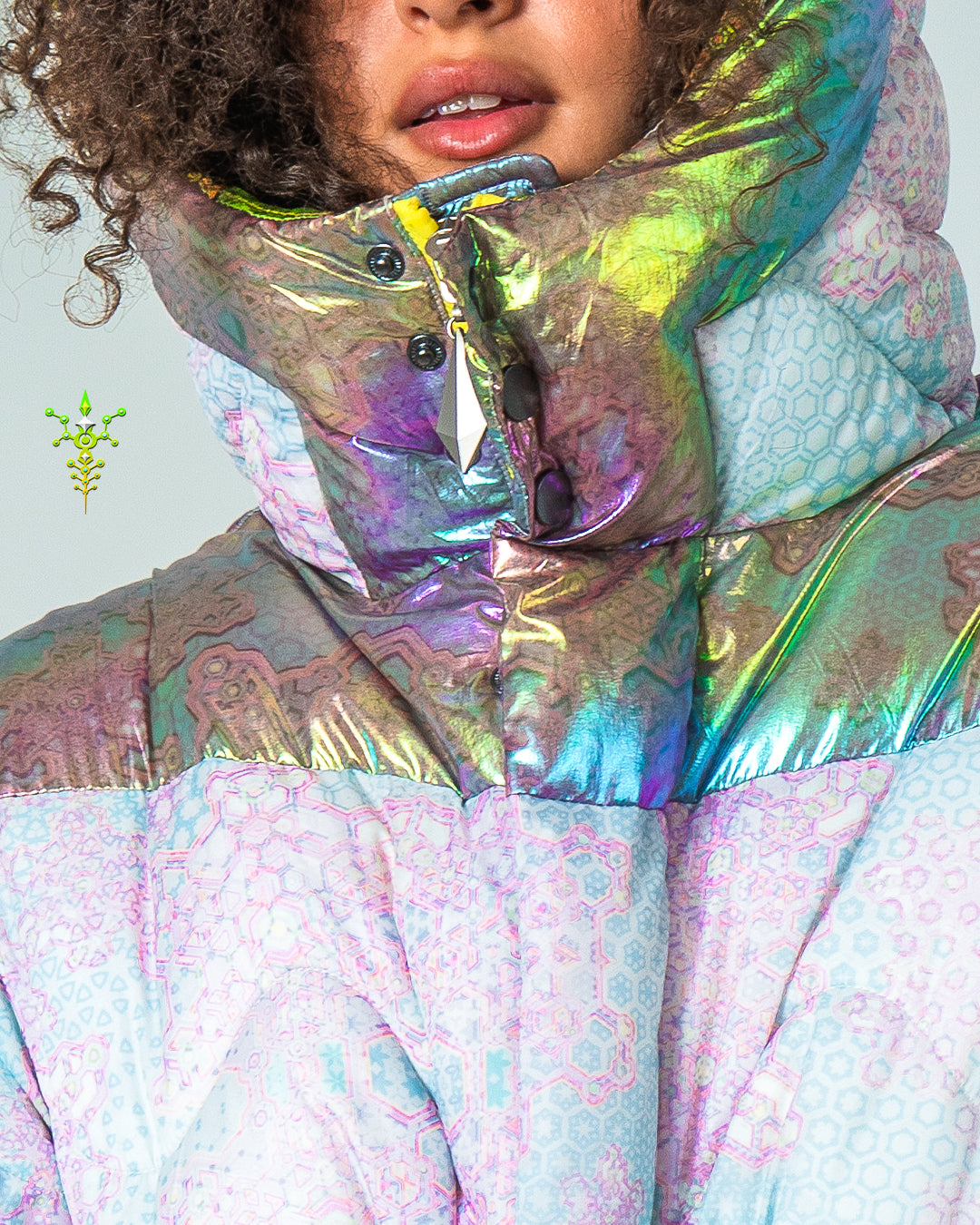 Down Jacket Woman & Pakpak / Nylon (Glow in the Dark) - GALACTIK NIRVANA