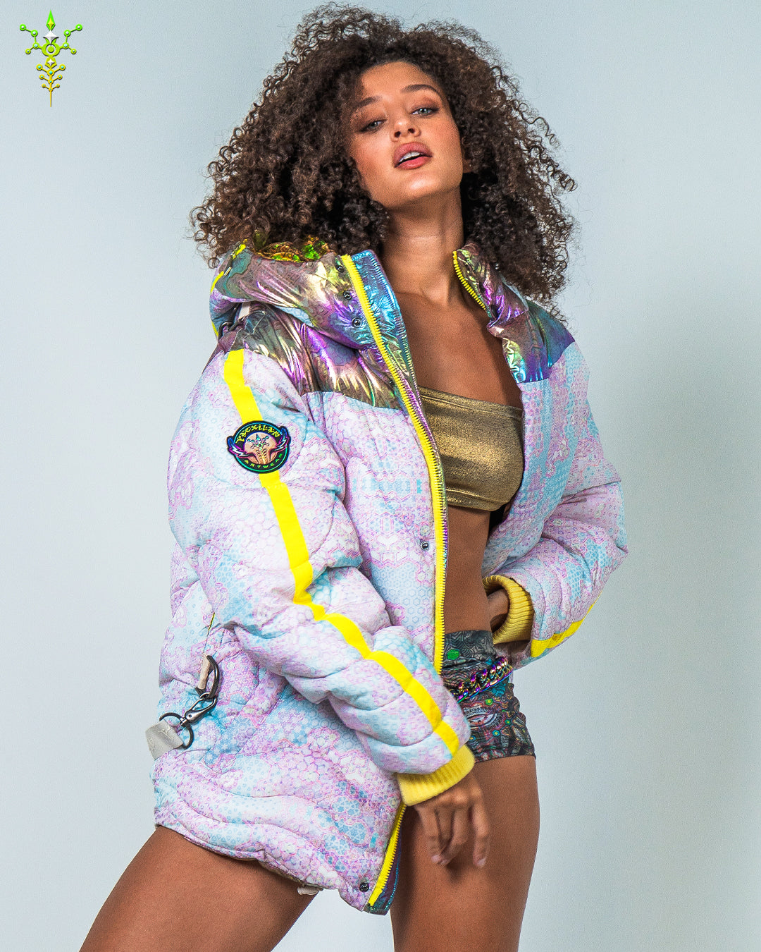 Down Jacket Woman & Pakpak / Nylon (Glow in the Dark) - GALACTIK NIRVANA