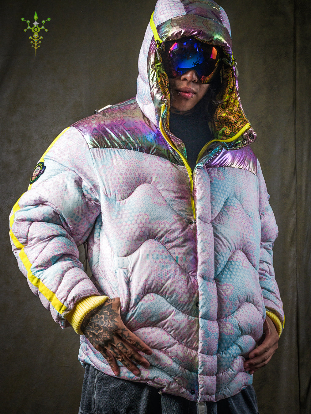 Down Jacket Men & Pakpak / Nylon (Glow in the Dark) - GALACTIK NIRVANA