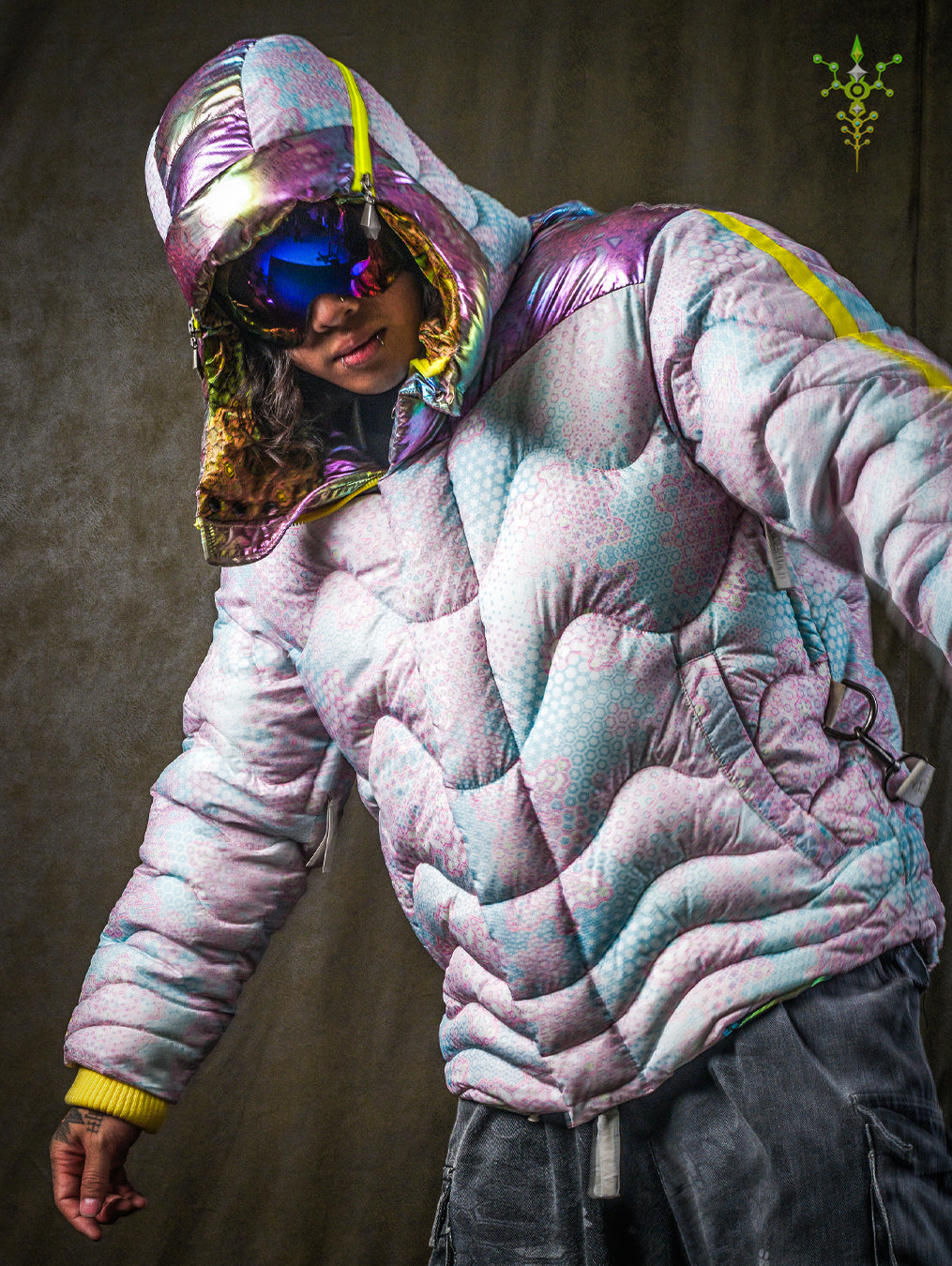 Down Jacket Men & Pakpak / Nylon (Glow in the Dark) - GALACTIK NIRVANA