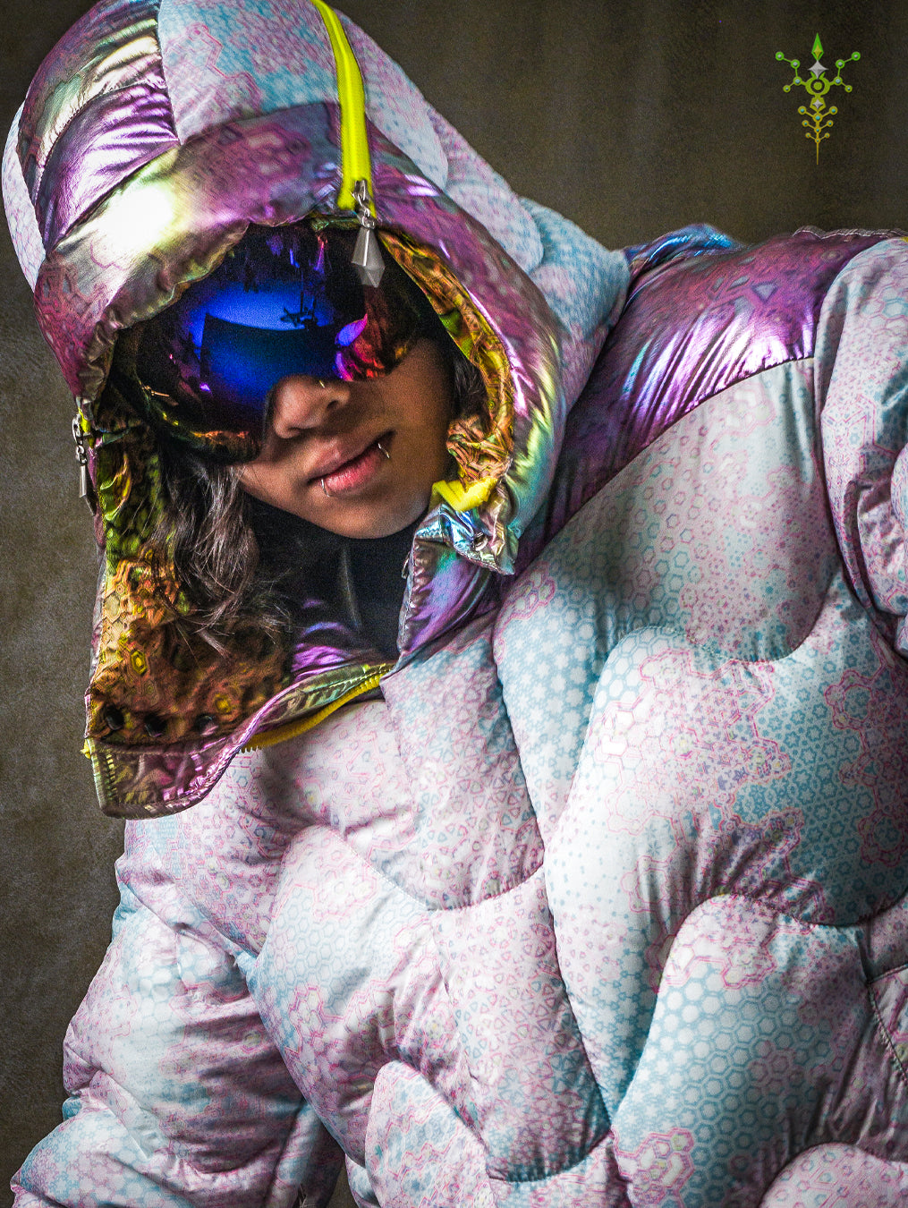 Down Jacket Men & Pakpak / Nylon (Glow in the Dark) - GALACTIK NIRVANA